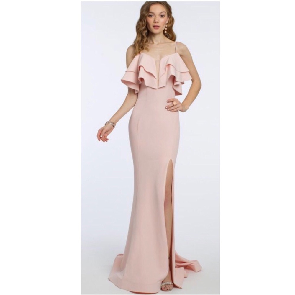 Formal double ruffle gown